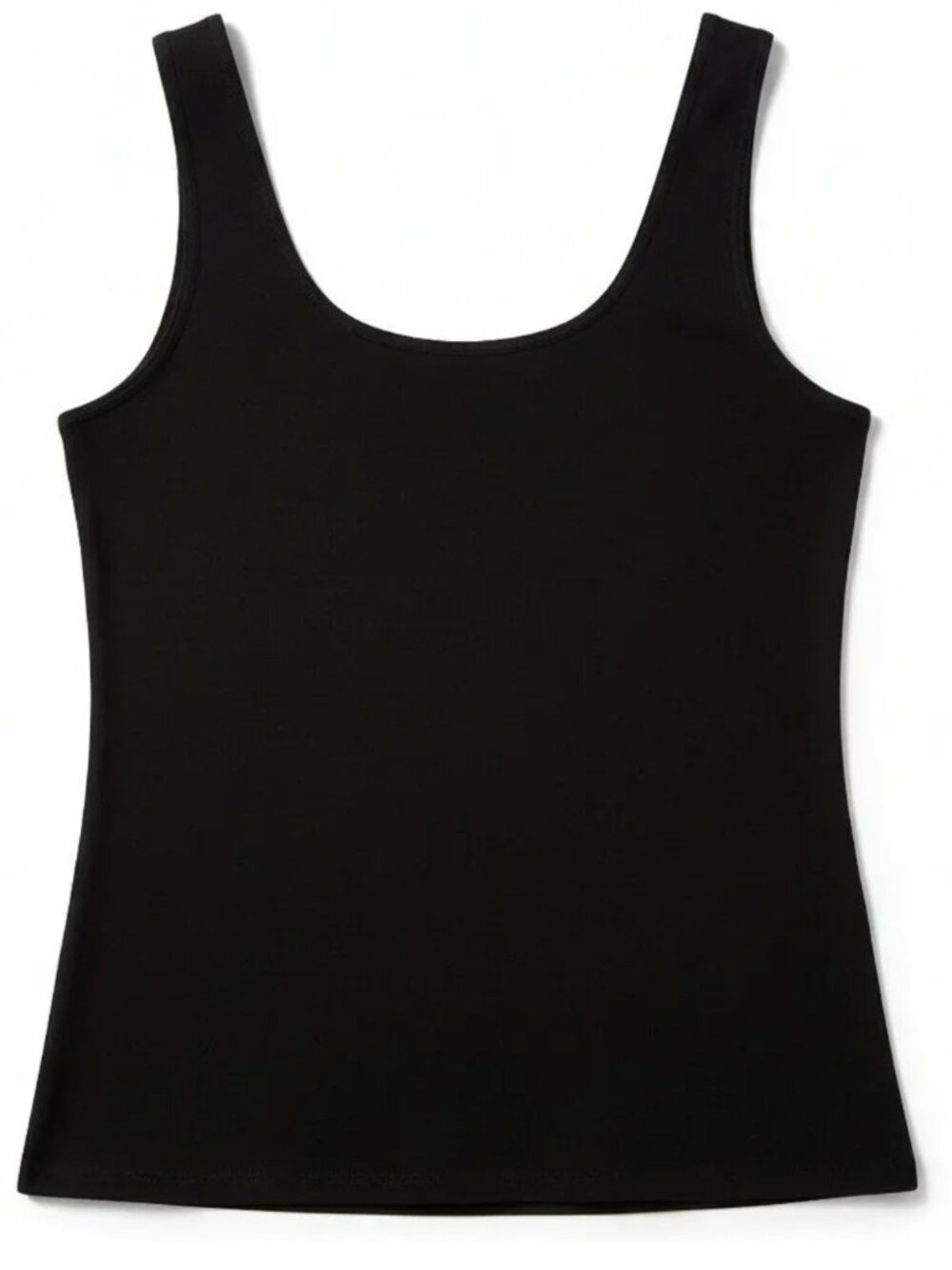 Susan Graver Black Liquid Knit Scoop Neck Tank Top Size M New